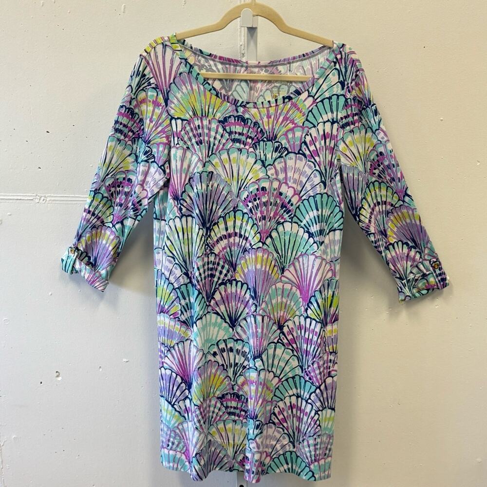 Lilly Pulitzer Shell Pattern Linden Tunic Mini Dress Large Pima Cotton‎